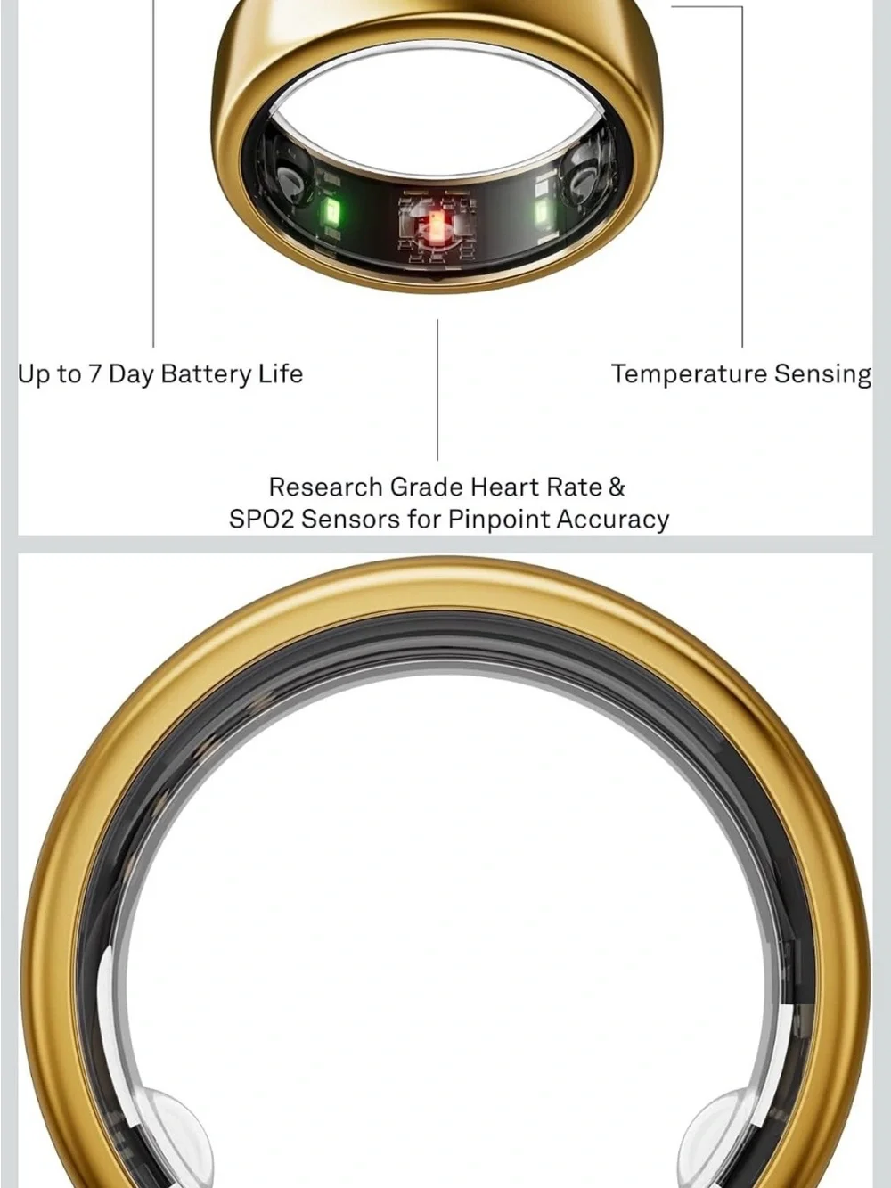 Gold Oura Ring Gen 3 Horizon ,Size 9